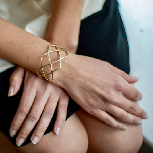 Web Cuff Bracelet - Brass