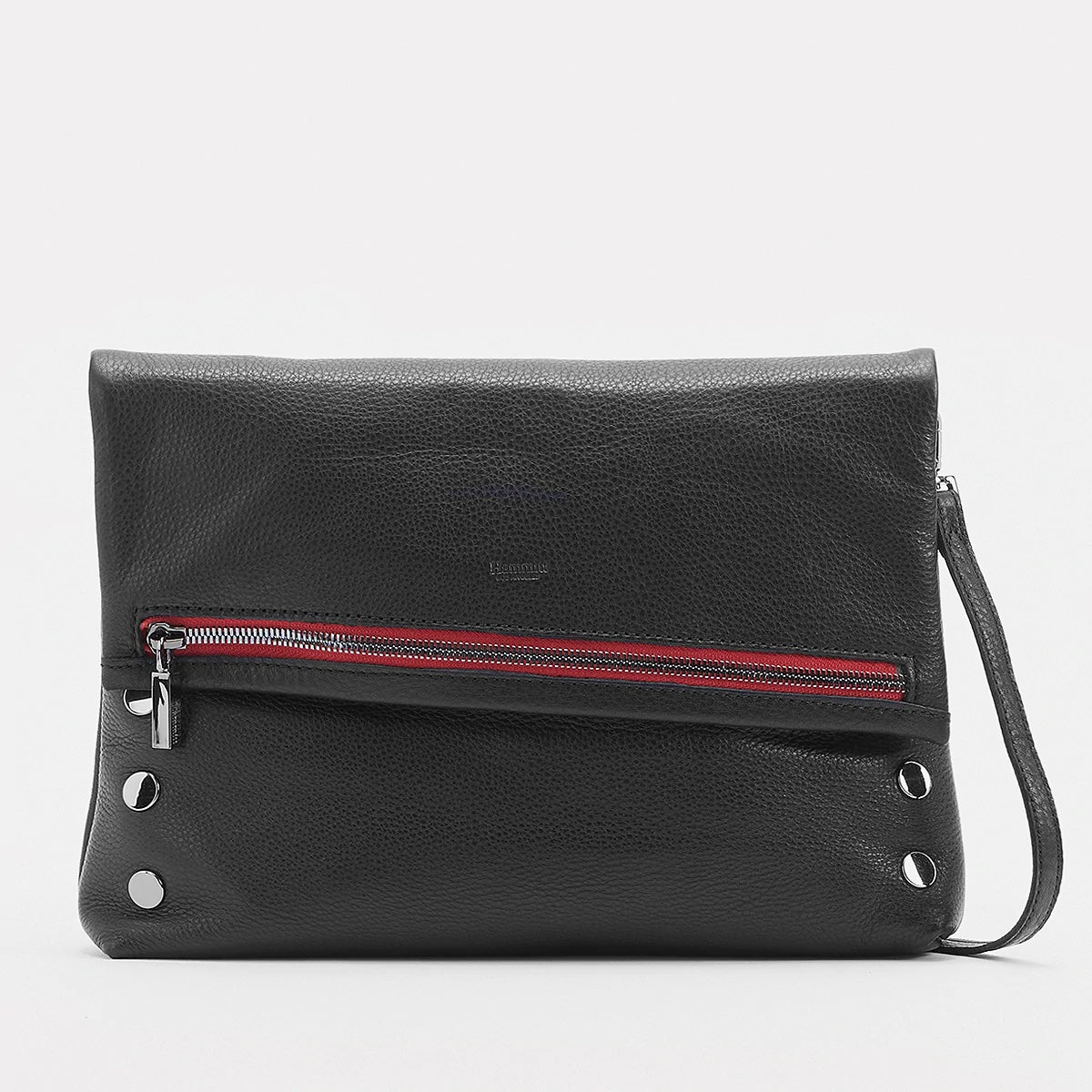 Hammitt VIP Large Crossbody Bag - Black/Gunmetal with Red Zip