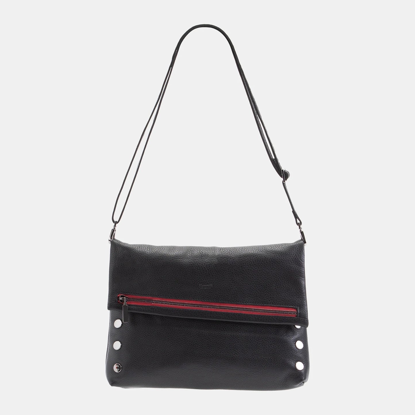 Hammitt VIP Large Crossbody Bag - Black/Gunmetal with Red Zip