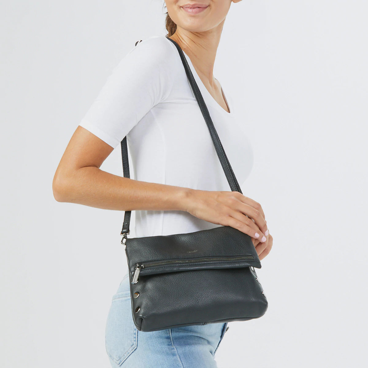 Hammitt VIP Medium Crossbody Bag - Black/Gunmetal