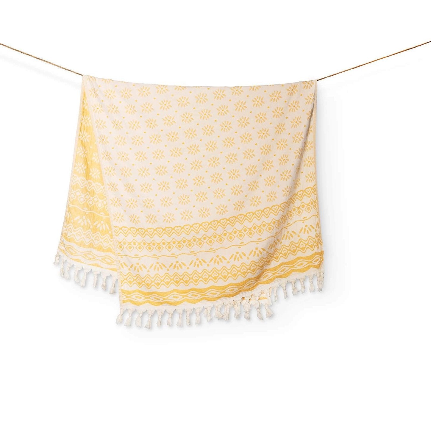 Turkish Peshtemal Beach Towel - Valencia | Yellow