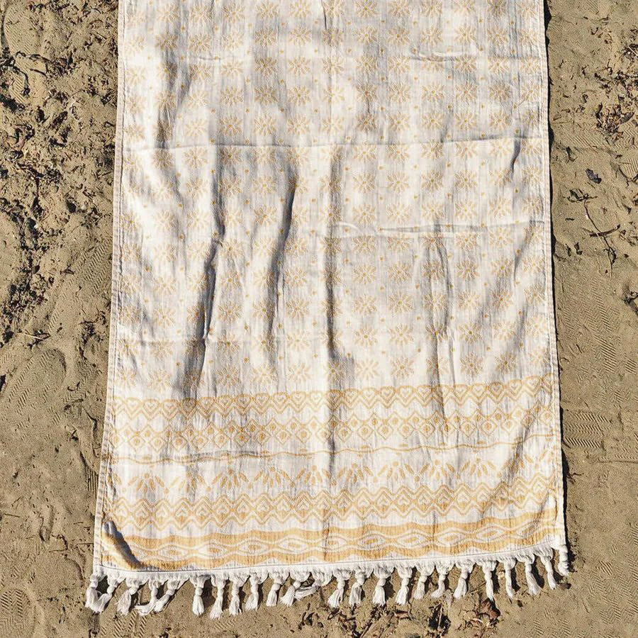 Turkish Peshtemal Beach Towel - Valencia | Yellow