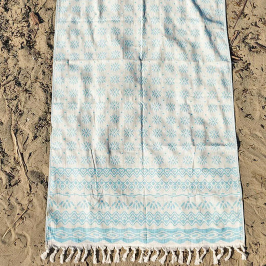 Turkish Peshtemal Beach Towel - Valencia | Turquoise