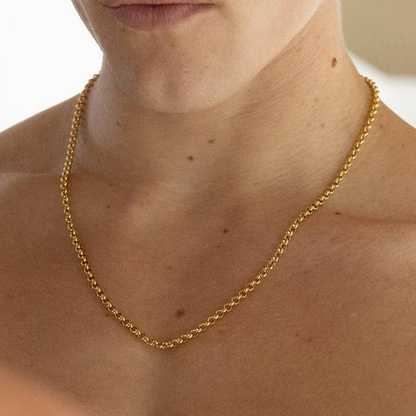 4mm Gold Plated Stainless Steel Large Rolo Chain (select size)
