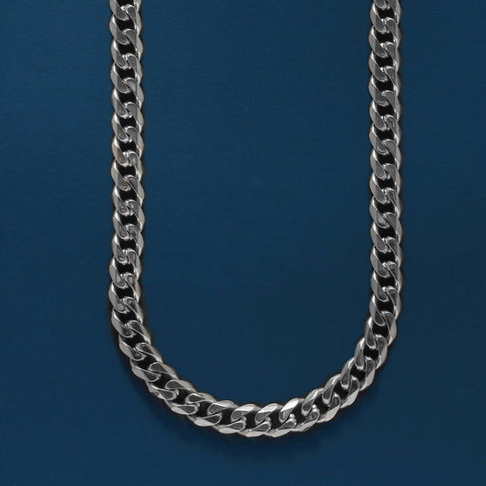 7mm Stainless Steel Bevel Cuban Chain Necklace (select size)