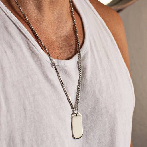 Stainless Steel Dog Tag Pendant Necklace