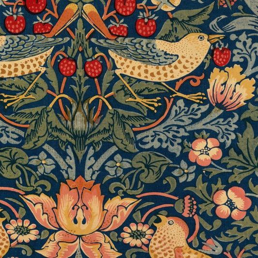 William Morris Strawberry Thief Decorative Tray with Brass Handles