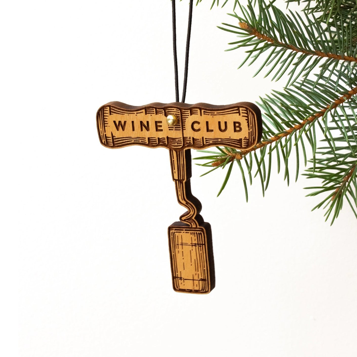 Laser-Cut Wood Ornament - Wine Club