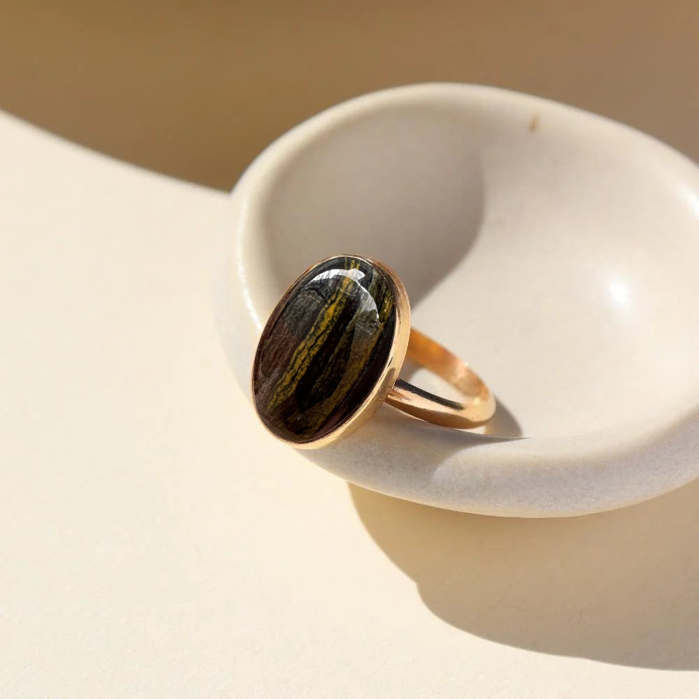 Tiger's Iron ‘Woodland’ Ring - Gold Fill