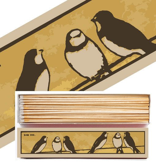 XL Safety Matches in Box - Gold Swallows