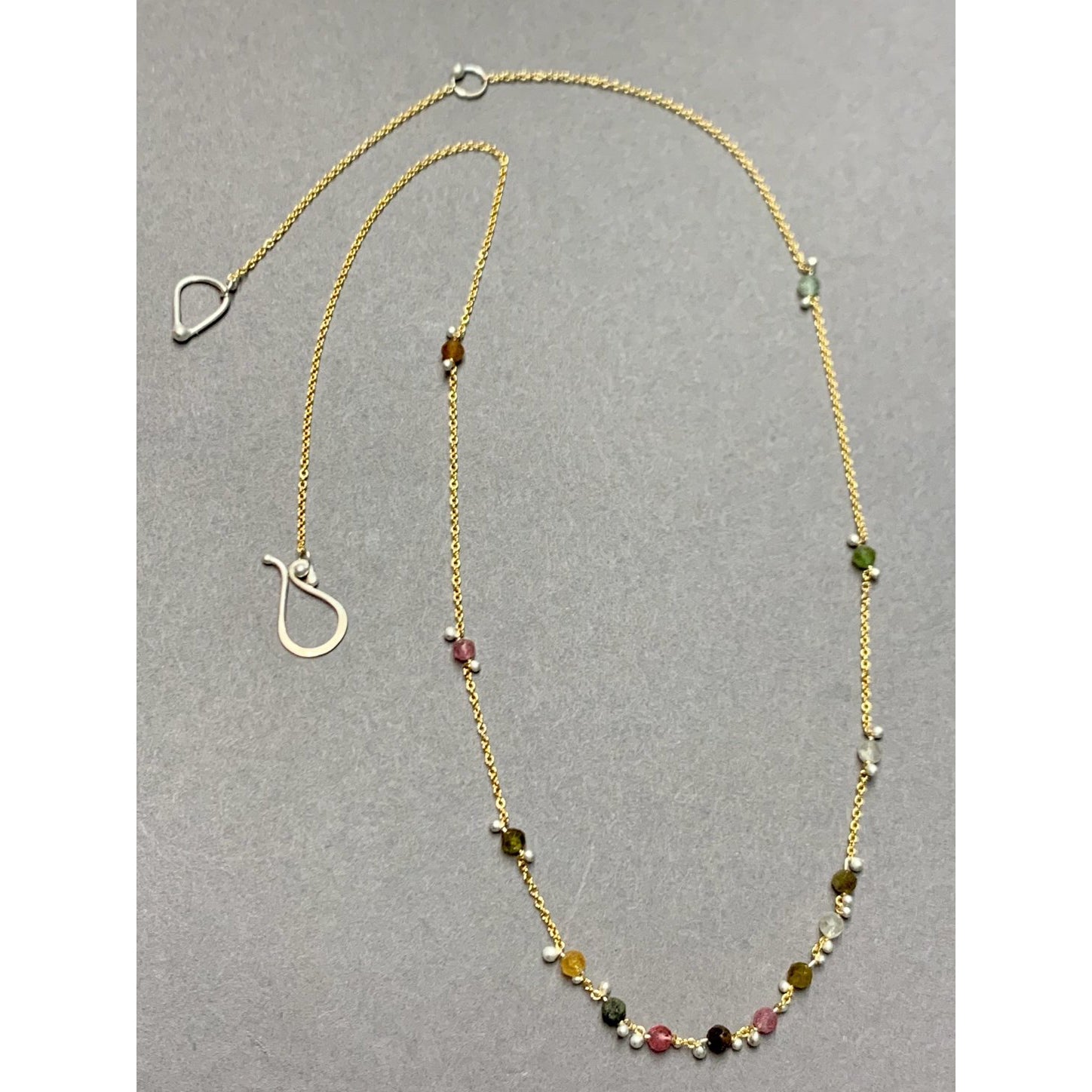 Tourmaline Little Rondelle Necklace - Gold Fill + Sterling Silver