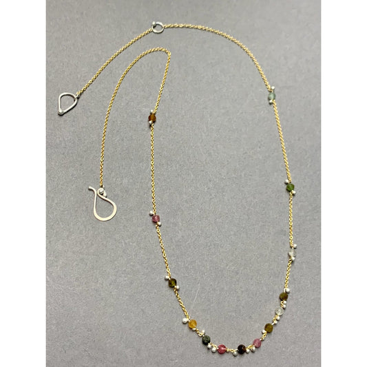 Tourmaline Little Rondelle Necklace - Gold Fill + Sterling Silver