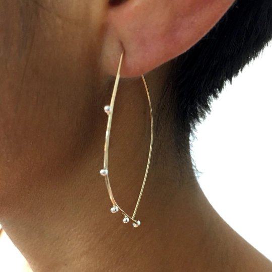 Large ‘Bulb Hoop’ Earrings - Gold Fill + Sterling Silver