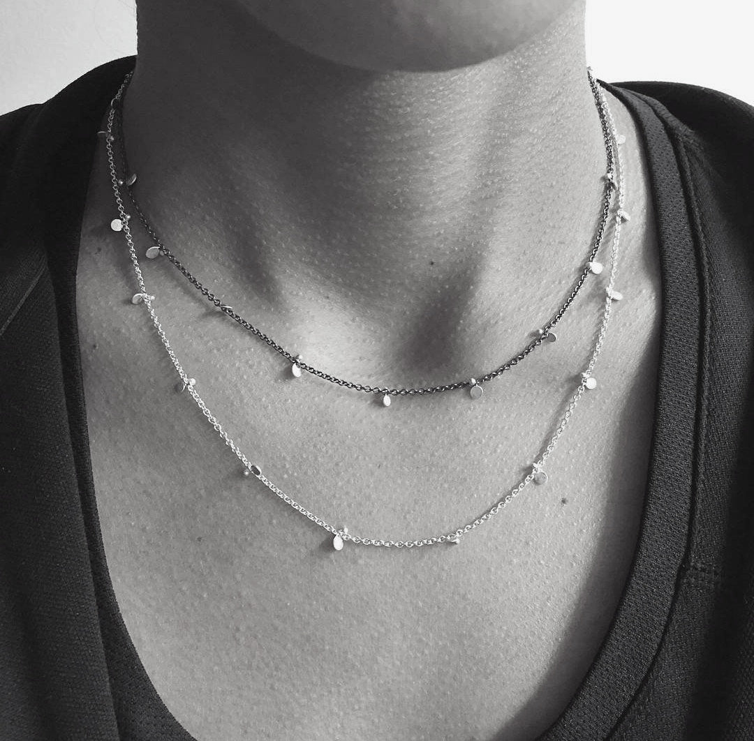 Dispersed Confetti Necklace – Gold Filled + Sterling Silver