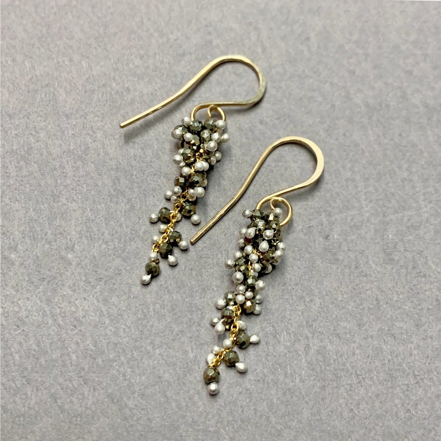Pyrite Wisteria Earrings