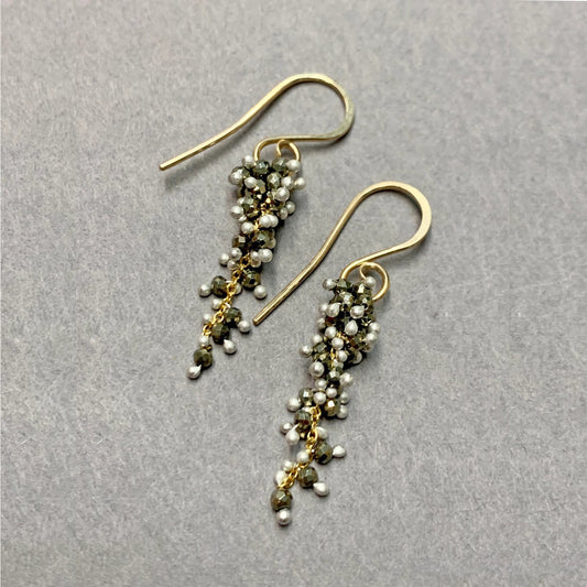 Pyrite Wisteria Earrings