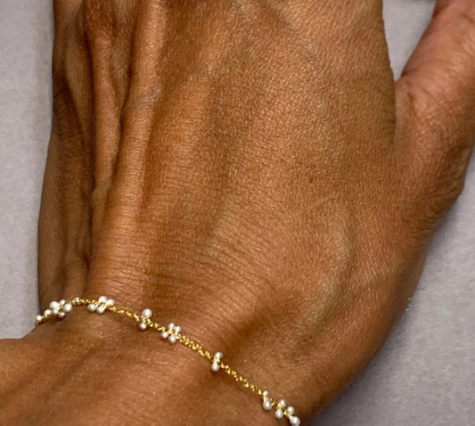 ‘Scattered Caviar’ Bracelet - Gold Fill + Sterling Silver
