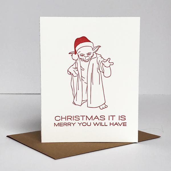 Yoda / Christmas It Is - Letterpress Christmas Card
