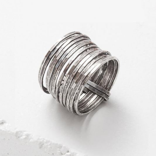 Sterling Silver ‘Stacked’ Ring
