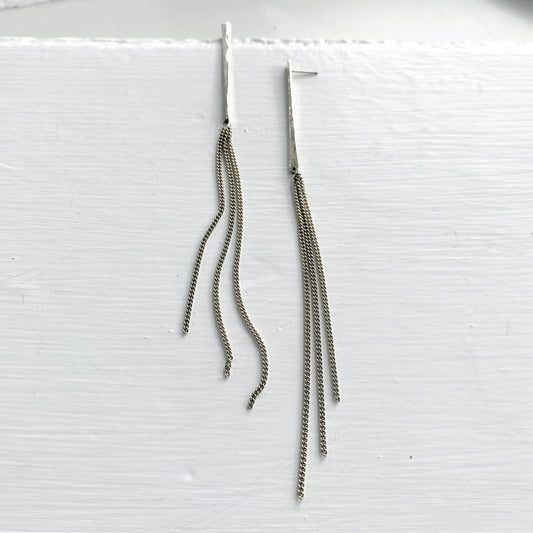 Sterling Silver ‘Wedge’ Duster Earrings
