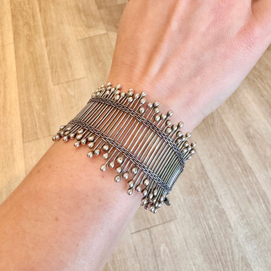 Sterling Silver ‘Defenced’ Cuff Bracelet