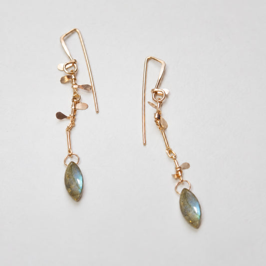 14k Gold Filled ‘Sweet Pea’ Earrings – Labradorite