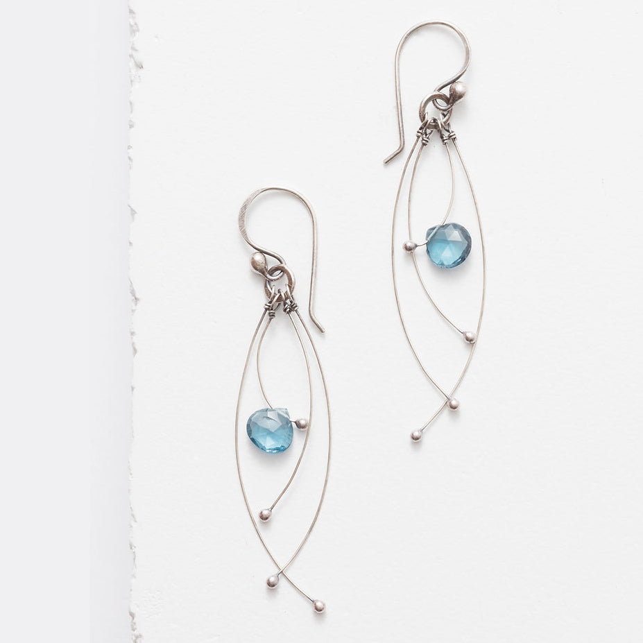 Sterling Silver ‘Tickle’ Earrings – London Blue Topaz