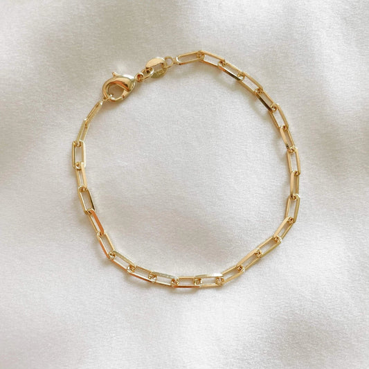 Gold Filled Paperclip Chain Bracelet