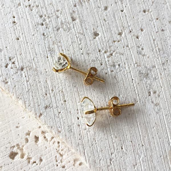 Gemstone Stud Earrings - Herkimer Diamond