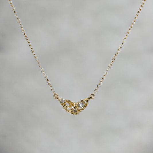 14k Gold + Diamond 'Lune 1' Mini Pendant Necklace