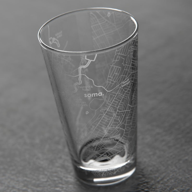 "SOMA" Etched Map Pint Glass