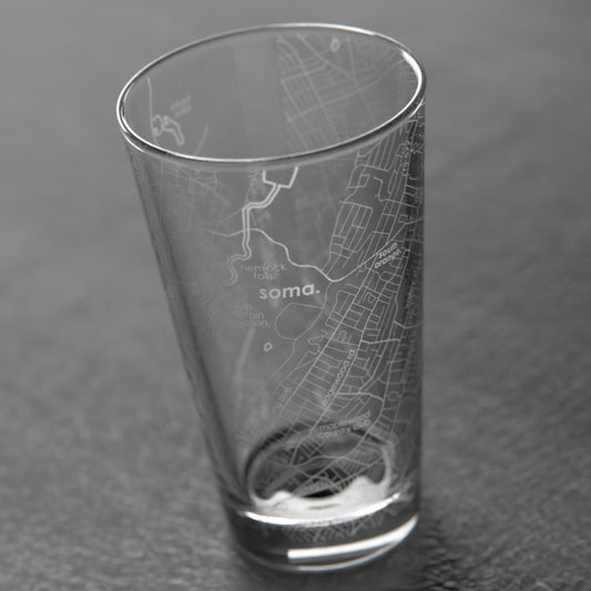 "SOMA" Etched Map Pint Glass