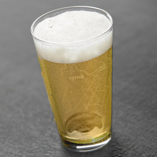 "SOMA" Etched Map Pint Glass