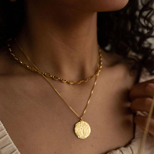 Silva Gold Coin Pendant Necklace