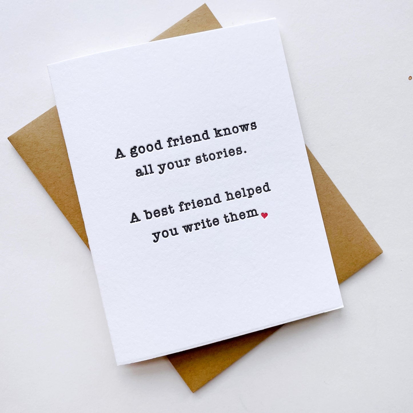 A Good Friend Knows - Letterpress Card