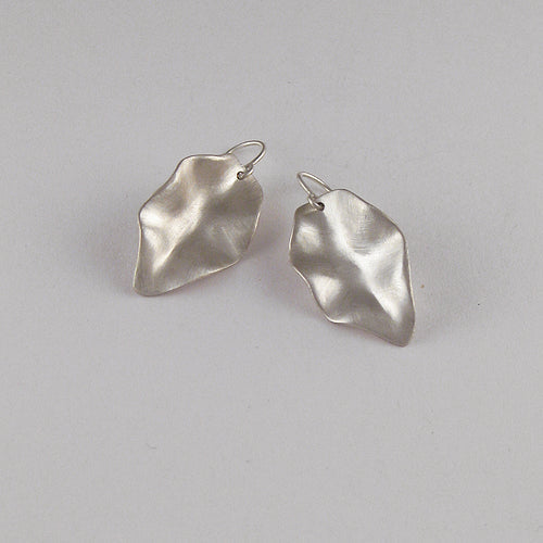 Sterling Silver Twisted Leaf Dangle Earrings
