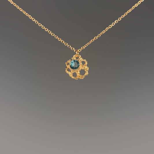 14k Gold "Fan" Pendant Necklace with Alexandrite