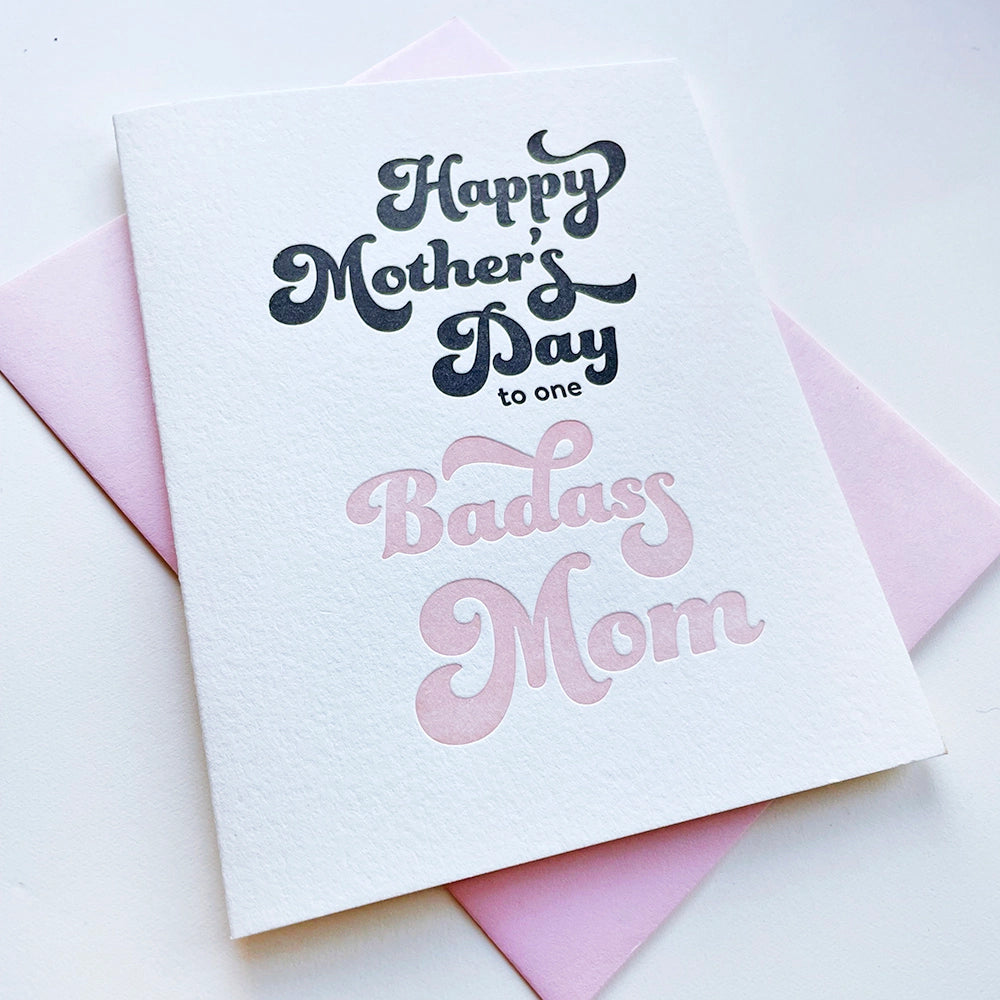 Badass Mom - Letterpress Card