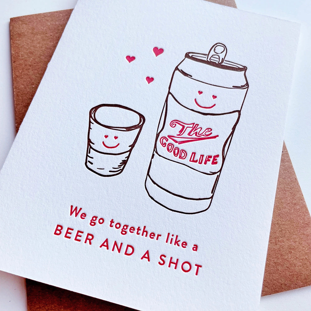 We Go Together Like... Valentine - Letterpress Card