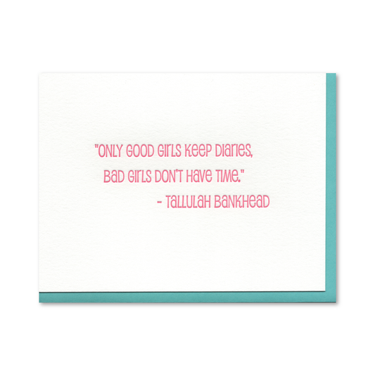 Tallulah Bankhead Good Girls / Bad Girls - Letterpress Card