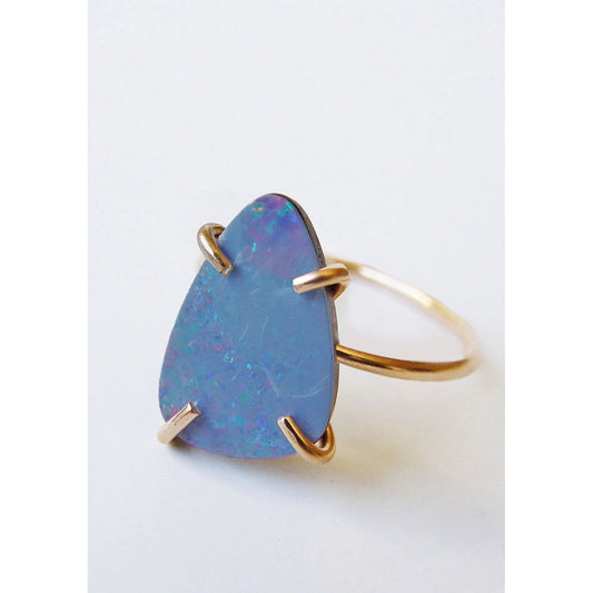 Blue Fire Opal Gold Fill Ring