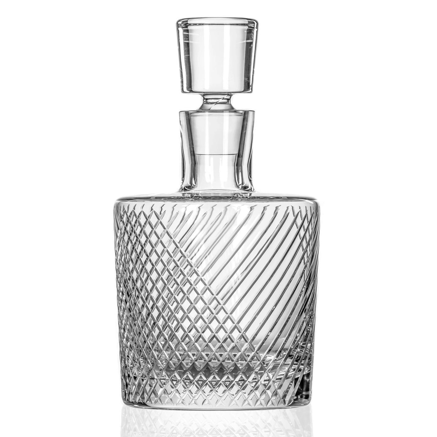 Engraved Criss Cross Whiskey Decanter