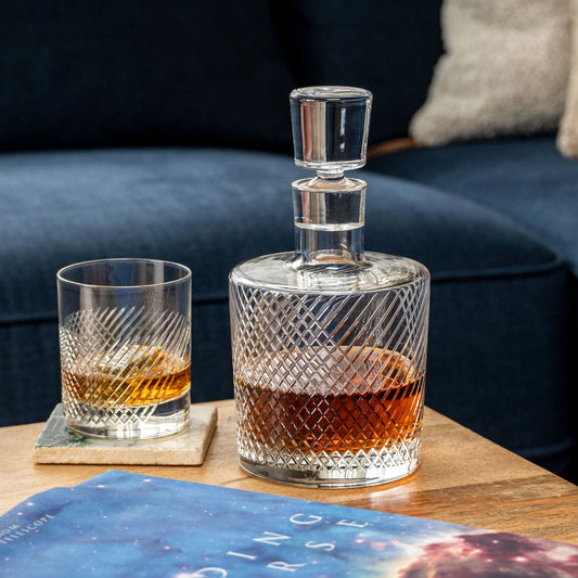 Engraved Criss Cross Whiskey Decanter