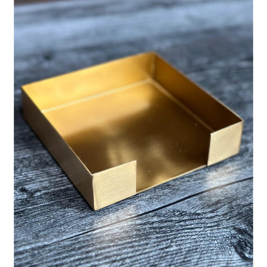Cocktail Napkin + Brass Tray Hostess Set - Drink Happy Thoughts