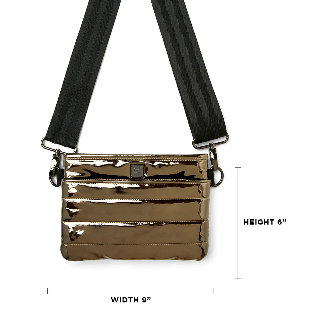 Quilted Covertible 'Bum Bag' Waist/Crossbody Bag - Smokey Mirror