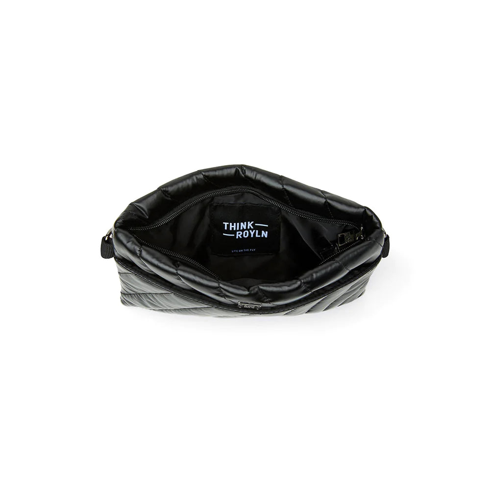 Quilted Covertible 'Diagonal Bum Bag 2.0' Waist/Crossbody Bag - Pearl Black