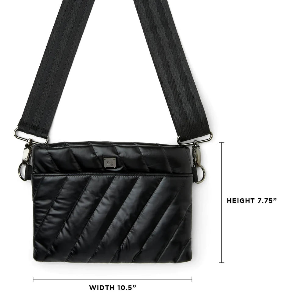 Quilted Covertible 'Diagonal Bum Bag 2.0' Waist/Crossbody Bag - Pearl Black