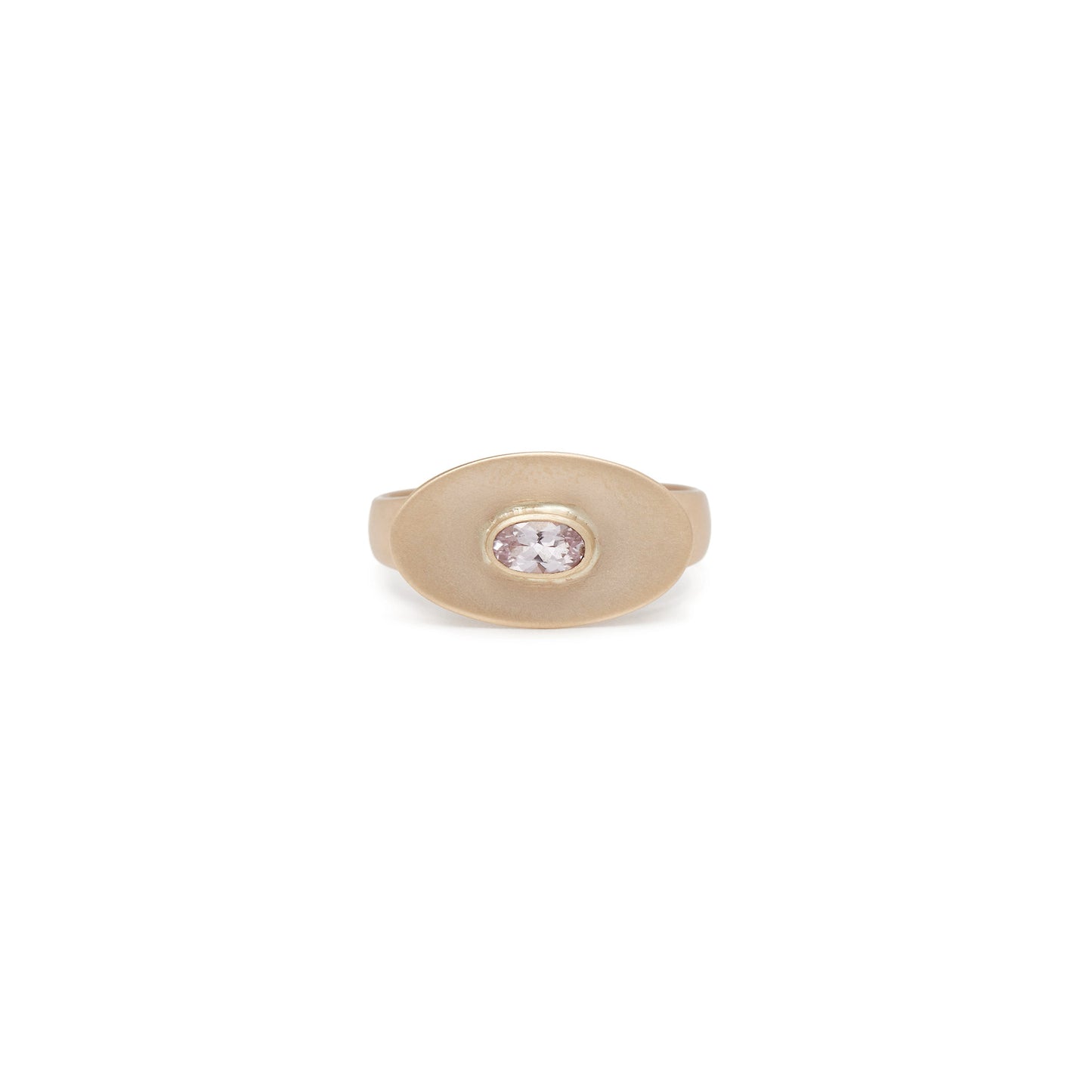 14k Gold Scooped Oval Ring with Morganite