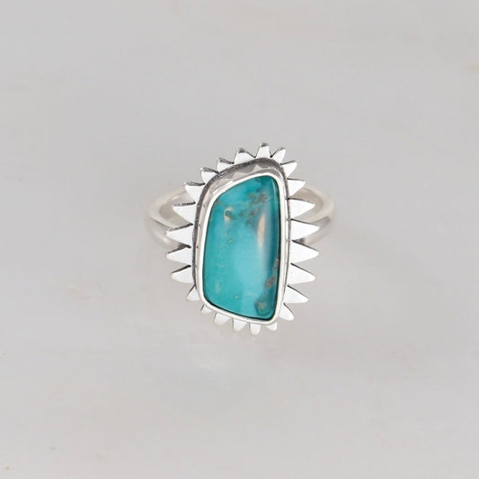 Sterling Silver + Fox Turquoise Statement Ring