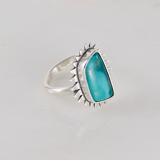 Sterling Silver + Fox Turquoise Statement Ring